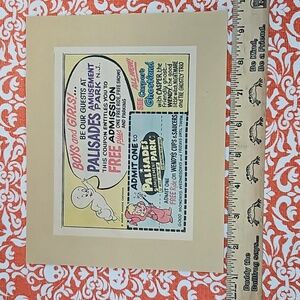 Retro Vintage Comics advertising Paliades amusement park